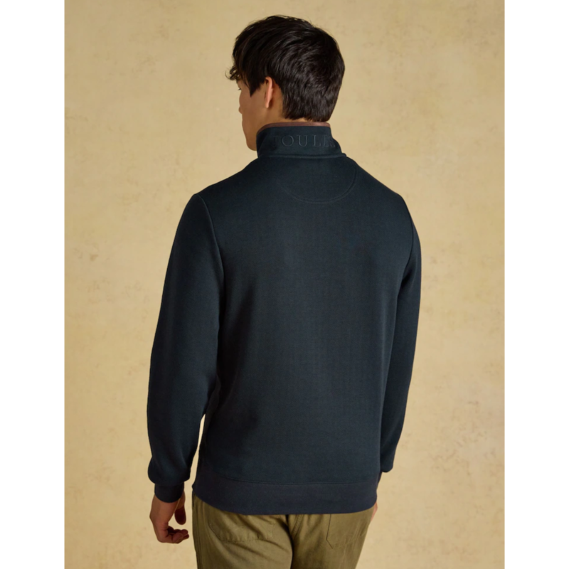 Joules Men's Heritage Herringbone Quarter Zip Sweatshirt - Navy-1