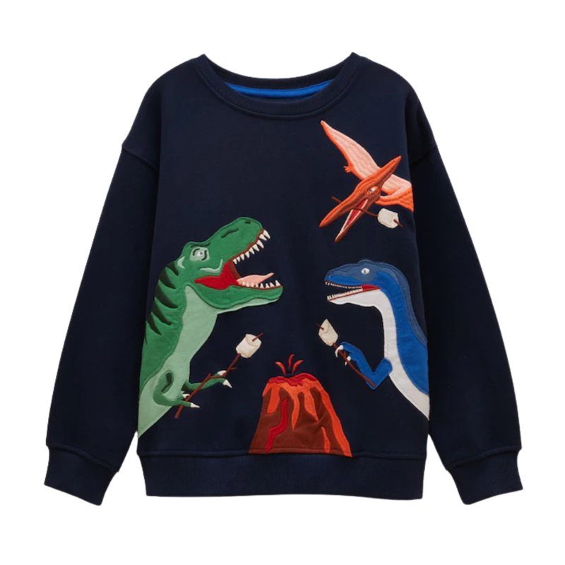 Joules Boys' Hudson Applique Sweatshirt - Navy Dino