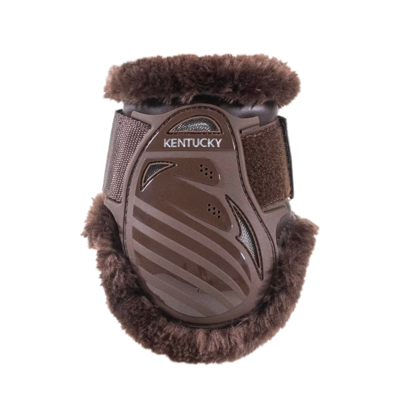 Kentucky Vegan Sheepskin Young Horse Fetlock Boots - Brown/Brown