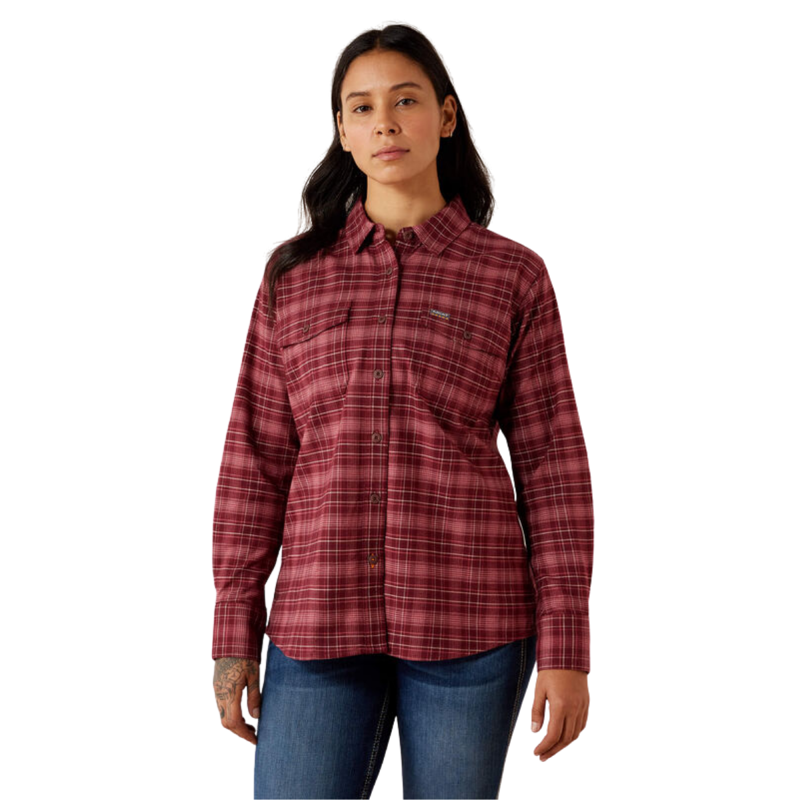 Ariat Women's Rebar Flannel DuraStretch Work Shirt - Windsor Wine