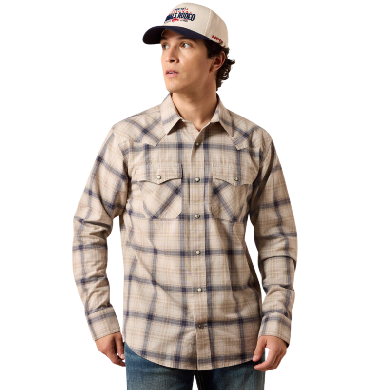 Ariat Men's Retro Hudde Fitted Snap Shirt - Peyote Plaid