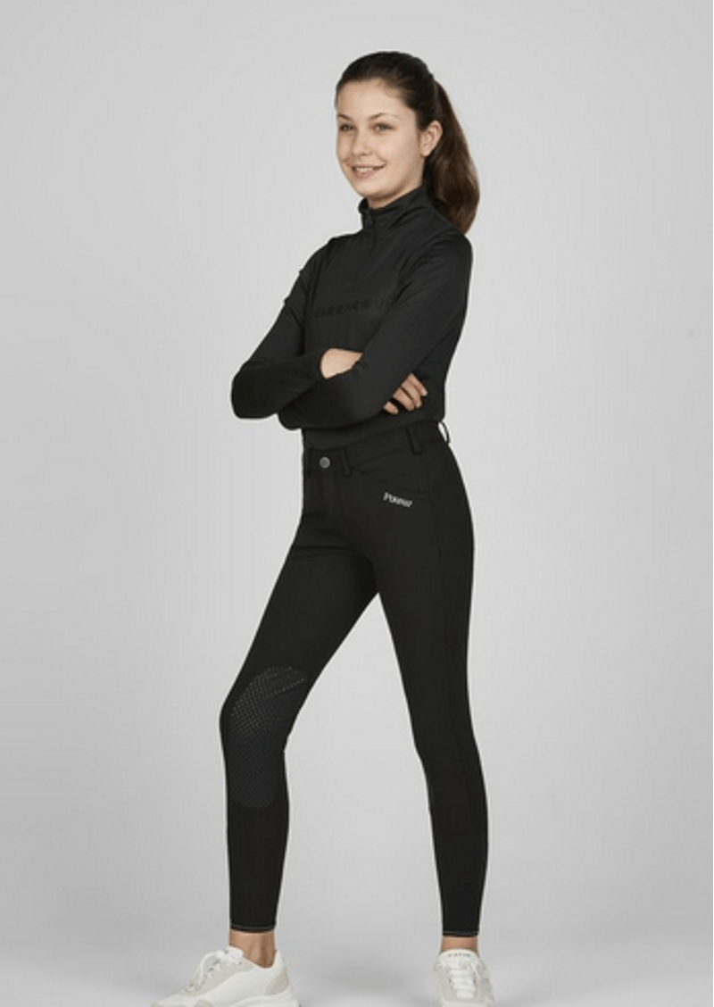 Pikeur Brooklyn Grip Girls Breeches - Black-1
