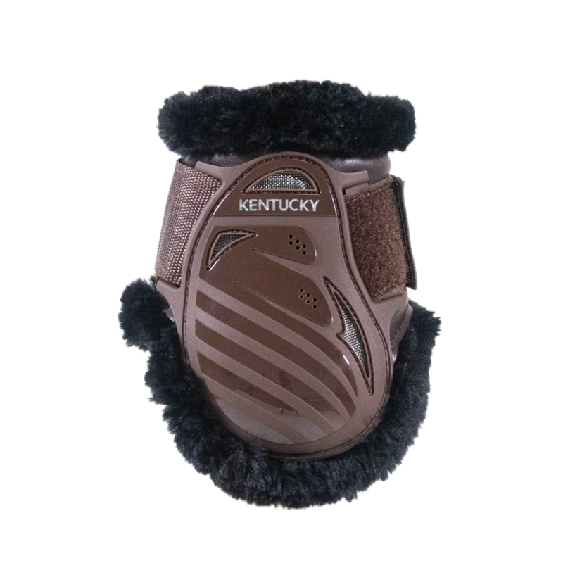 Kentucky Vegan Sheepskin Young Horse Fetlock Boots - Brown/Black