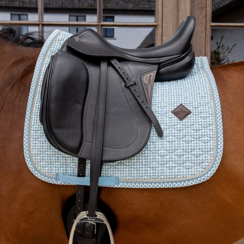 Kentucky Velvet Flags Printing Dressage Saddlepad - Light Blue