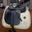 Kentucky Velvet Spring Leaves Whispers Printing Dressage Saddlepad - Brown/White
