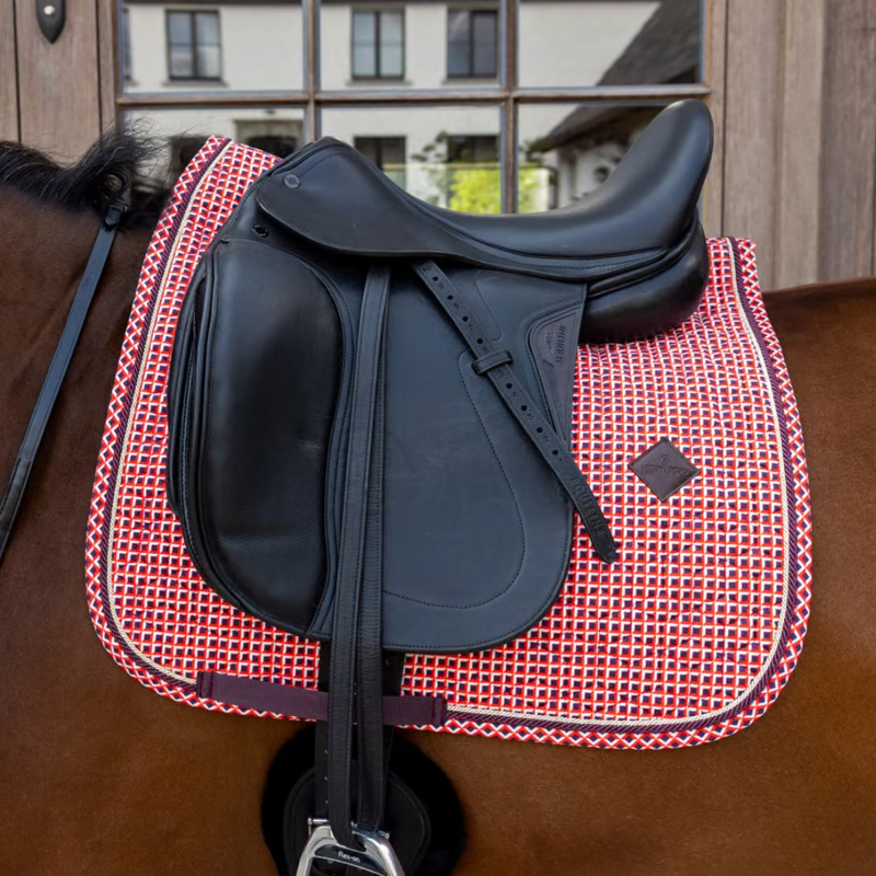 Kentucky Velvet Check Printing Dressage Saddlepad - Purple