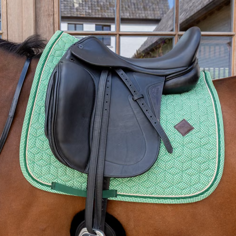 Kentucky Velvet Chess Printing Dressage Saddlepad - Green