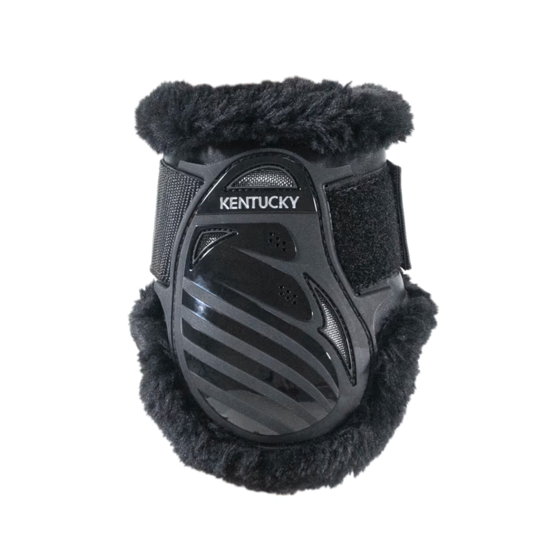 Kentucky Vegan Sheepskin Young Horse Fetlock Boots - Black/Black