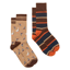 Joules Men's Kingsbury 2 Pack Socks - Tan Birds