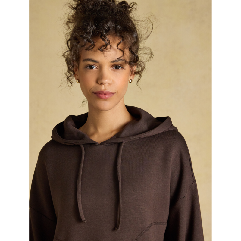 Joules Ladies Luxe Club Hoodie - Chocolate Brown-3