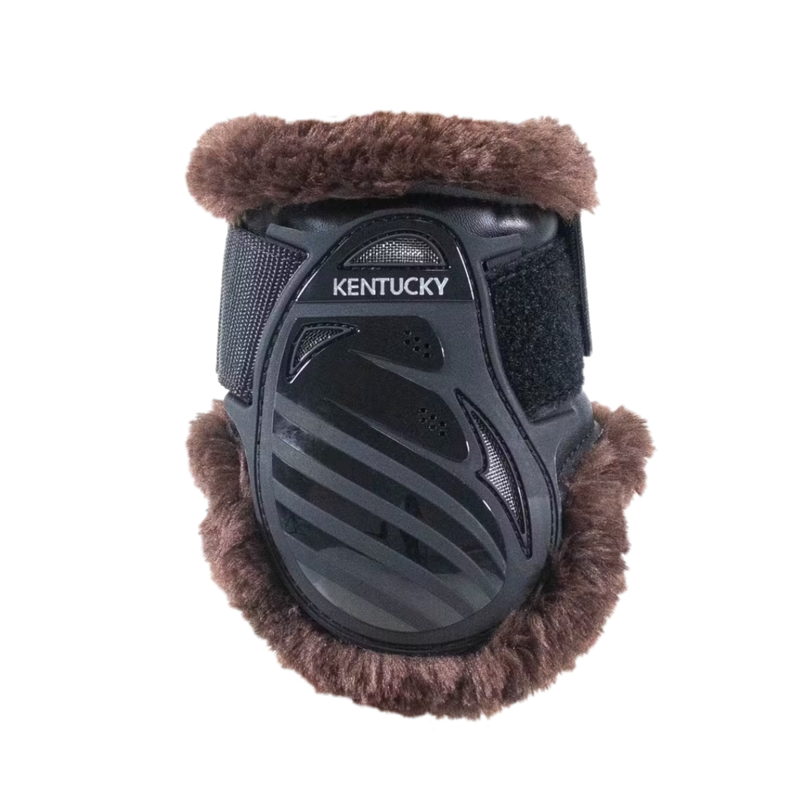 Kentucky Vegan Sheepskin Young Horse Fetlock Boots - Black/Brown
