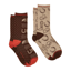 Joules Ladies Everyday 2 Pack Socks - Brown/Neutral Rodeo