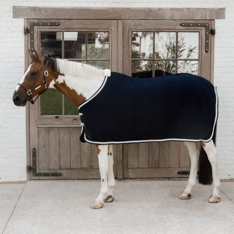 Kentucky Plaited Rope Fleece Rug - Navy