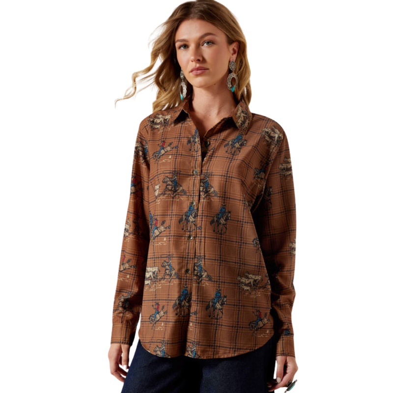 Ariat Women's Homestyle Shirt - Glen Plaid Rodeo