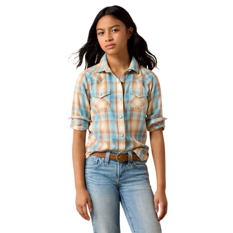 Ariat Youth Creekside Western Snap Shirt - Rainbow Plaid