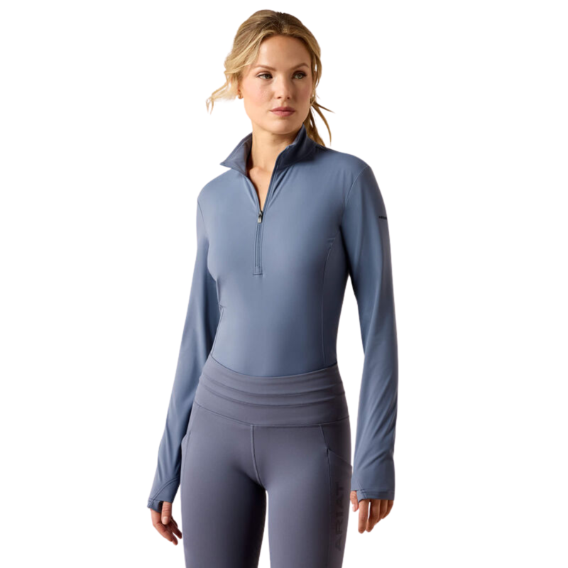 Ariat Women's SolVeil 1/2 Zip Base Layer - Grisaille