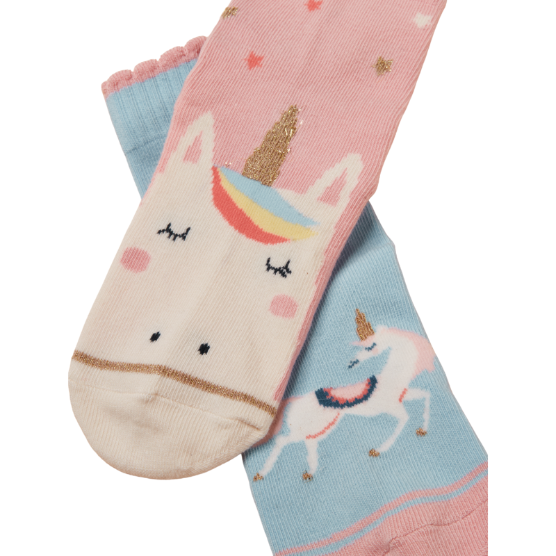 Joules Girls' Neat Feet 2 Pack Socks - Pink Unicorn-1