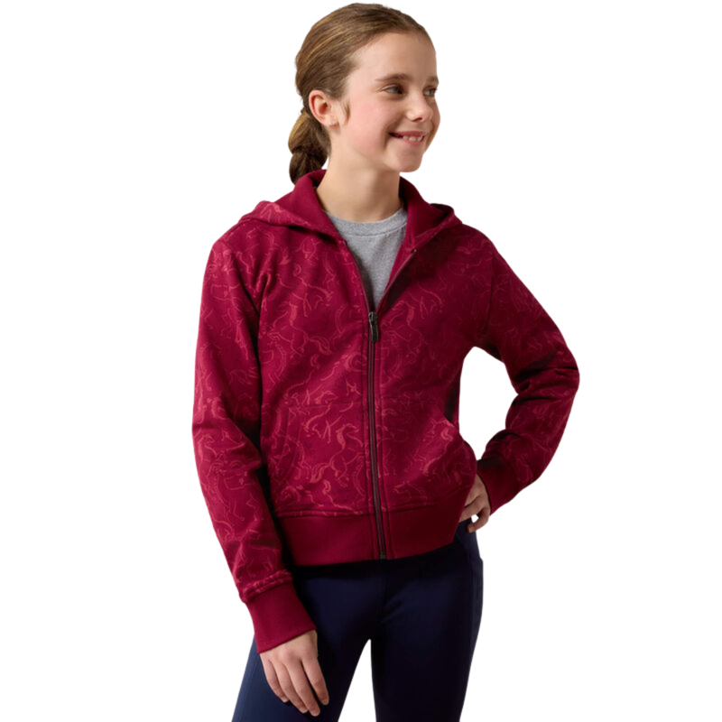 Ariat Youth Spiffy Full Zip - Beet Red Horsin' Around