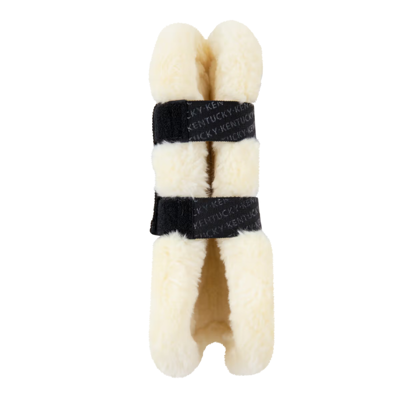 Kentucky Vegan Sheepskin Velcro Tendon Boots - Black-1