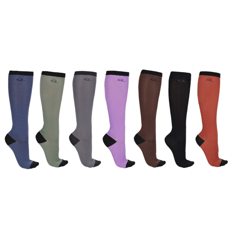 QHP Week Collection 7 Pack Long Riding Socks  - Mix Colours