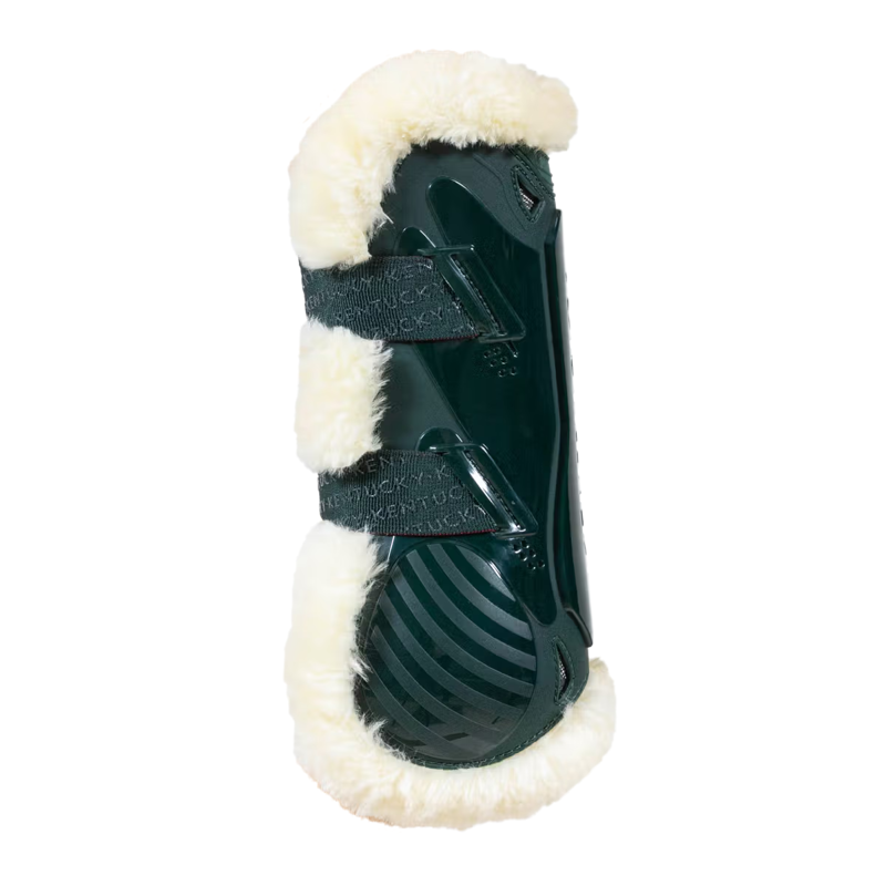 Kentucky Vegan Sheepskin Tendon Boots Bamboo Shield - Dark Green-1