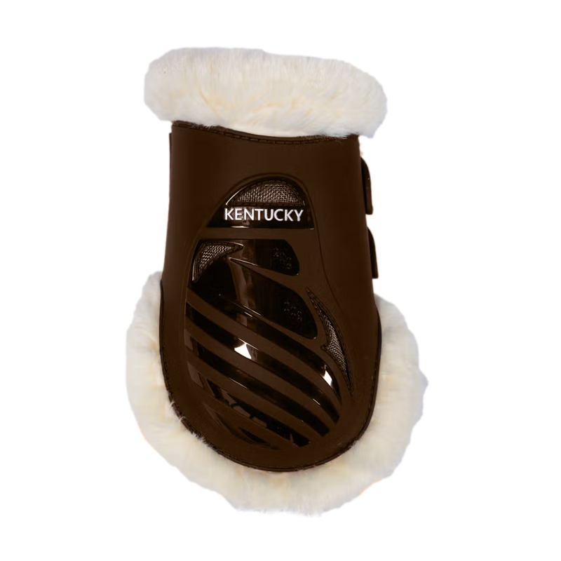 Kentucky Vegan Sheepskin Fetlock Boots Elastic - Brown