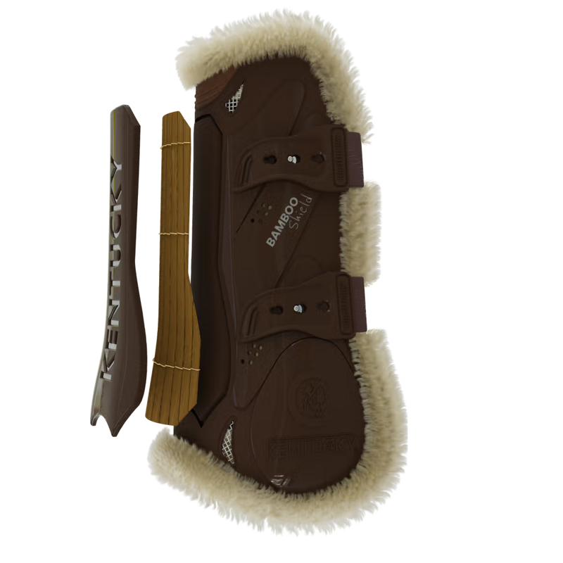 Kentucky Vegan Sheepskin Tendon Boots Bamboo Shield - Brown-3