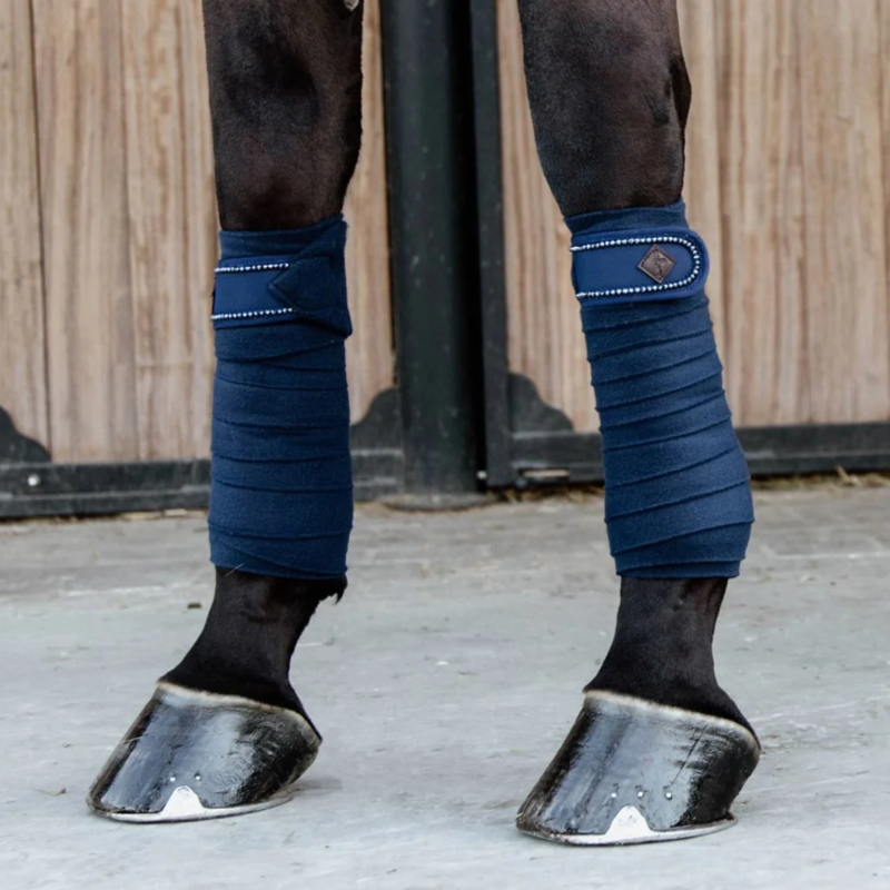 Kentucky Polar Fleece Velvet Pearls Bandages - Navy