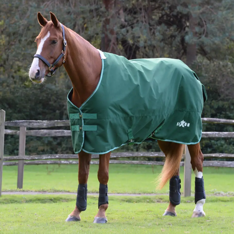 Saxon Defiant 1200D Standard Neck 200g Turnout Rug - Hunter Green/White