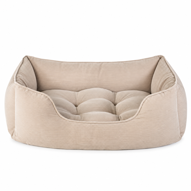 Rosewood Cord Square Pet Bed - Beige
