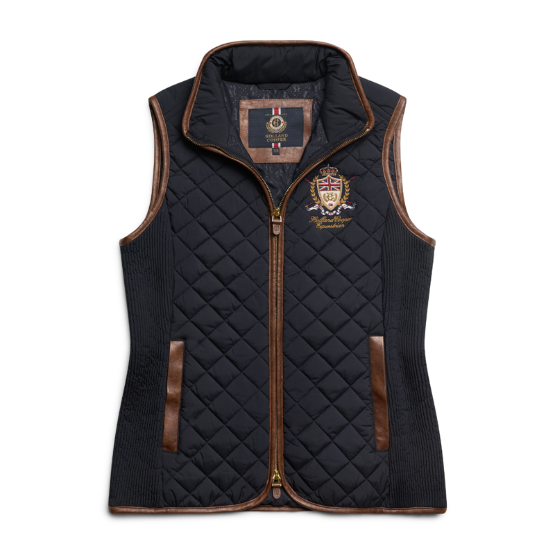 Holland Cooper Boughton Diamond Quilt Gilet - Ink Navy-4