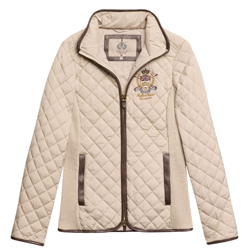 Holland Cooper Boughton Diamond Quilt Jacket - Stone-4