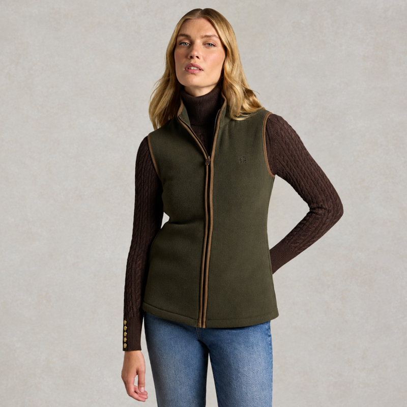 Holland Cooper Country Fleece Gilet - Khaki Canvas