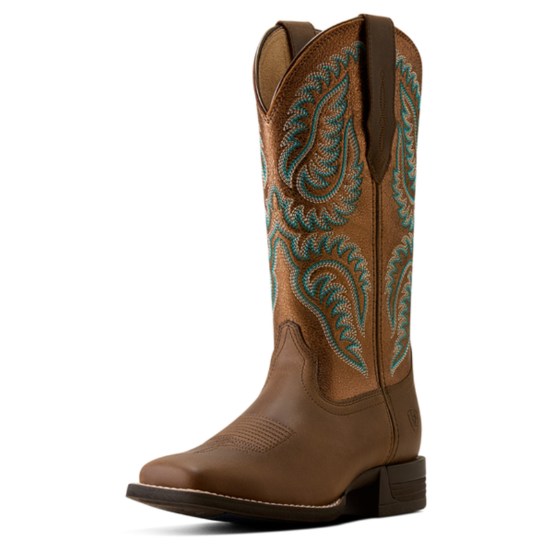 Ariat Women's Cattle Caite Wide Square Toe Western Boot - Mocha Dust