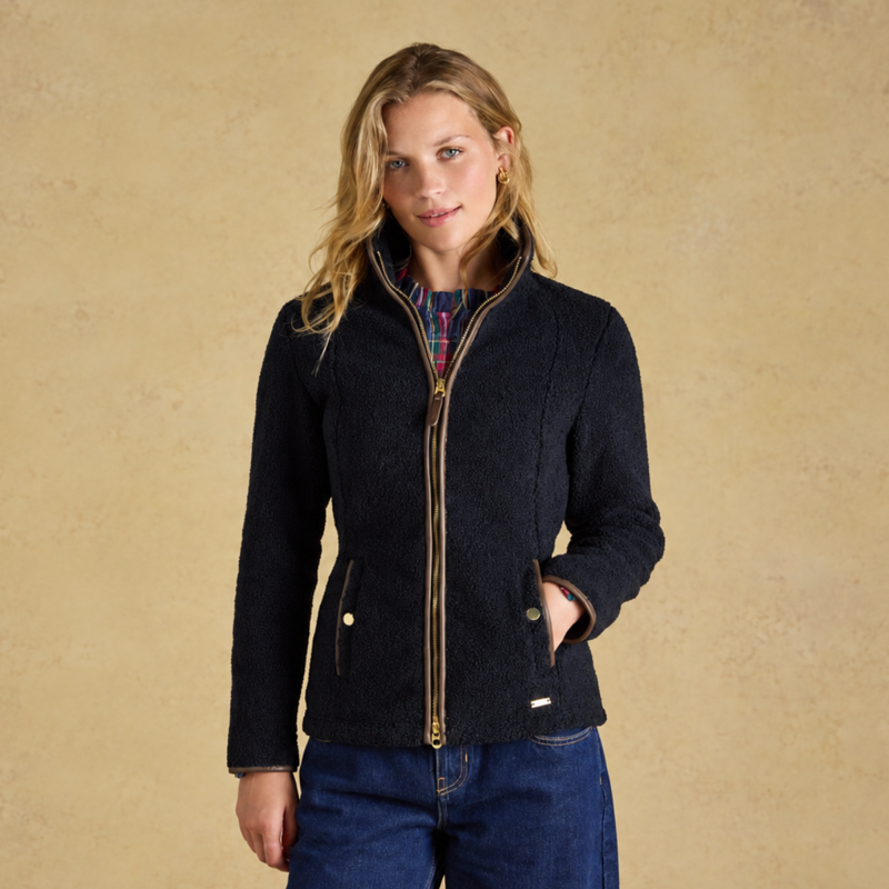 Joules Ladies Borg Heritage Full Zip - Navy