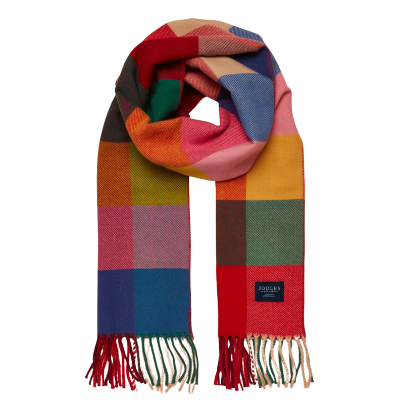 Joules Ladies Langtree Scarf - Bright Gingham-5