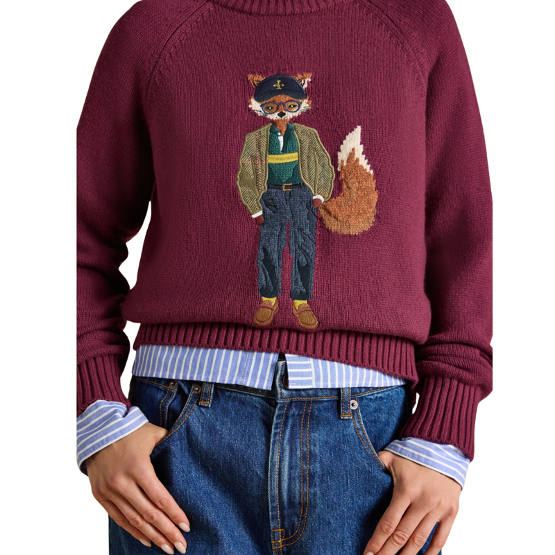 Joules Ladies Jonty Knit Jumper - Burgundy Red-2