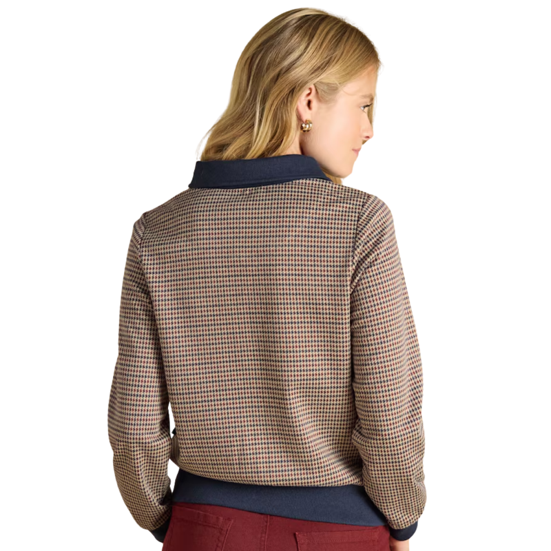 Joules Ladies Laurel Top - Navy/Red Check-1