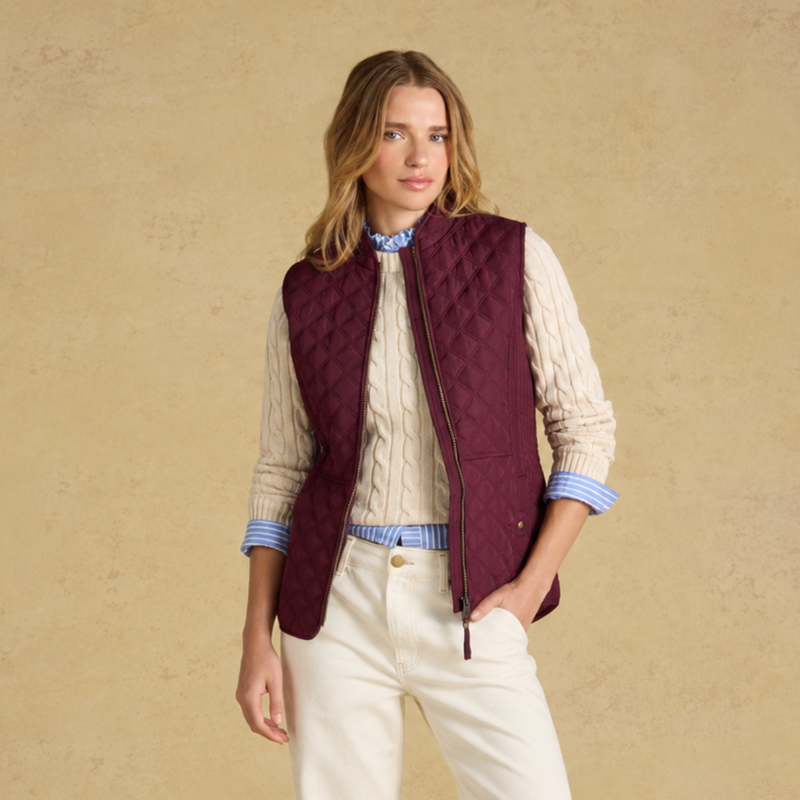 Joules Ladies Minx Gilet - Dark Red