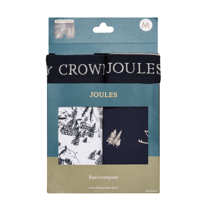 Joules Men's Crown Joules 2 Pack Boxers - Cream/Navy