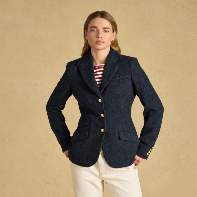 Joules Ladies Canterly Jacket - Navy Herringbone