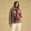Joules Ladies Langtree Scarf - Khaki/Orange Check