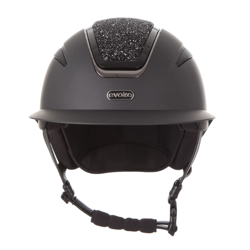 Evoke Callisto MIPS Wide Peak Riding Hat - Black/Black Crystal-1