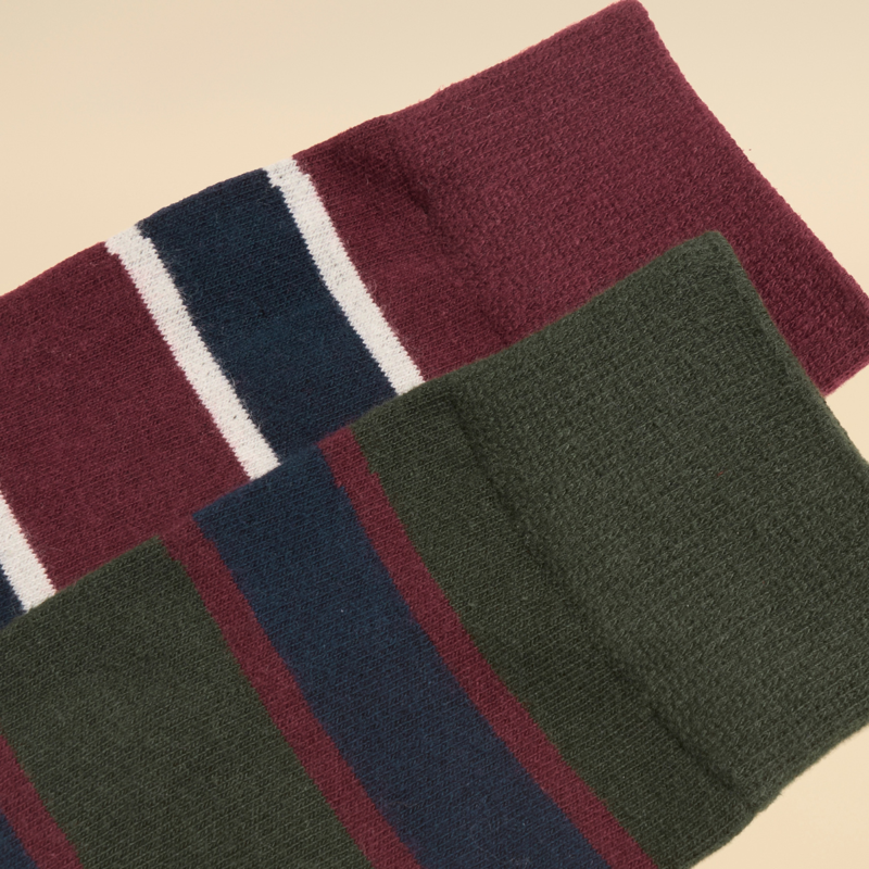 Joules Men's Kingsbury 2 Pack Socks - Green/Red Stripe-1