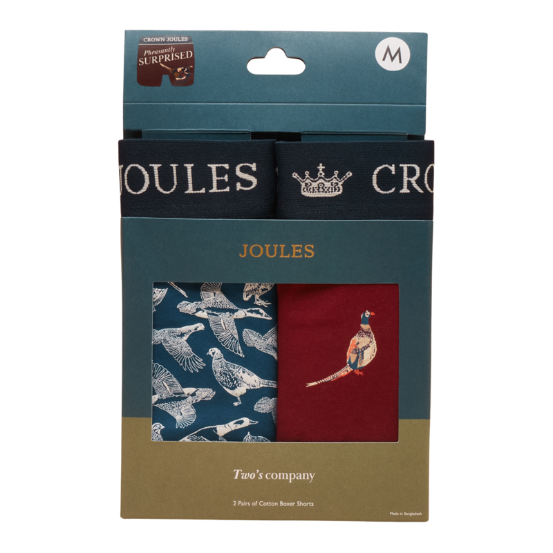 Joules Men's Crown Joules 2 Pack Boxers - Navy/Burgundy