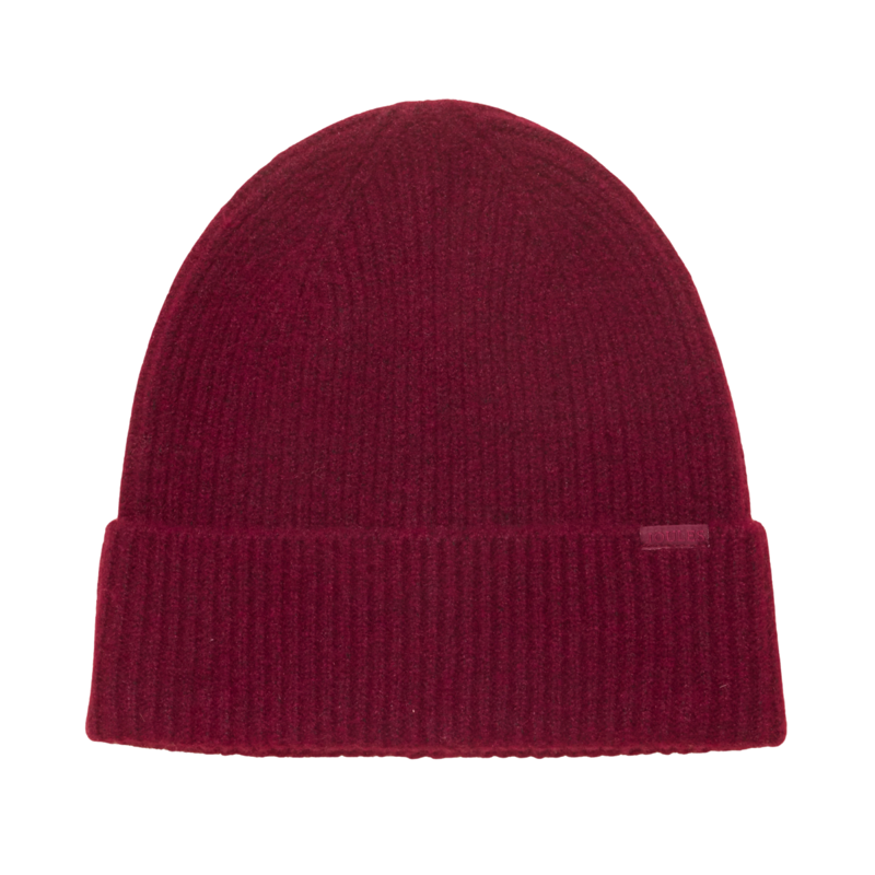 Joules Ladies Fine Knit Beanie - Berry Red-2