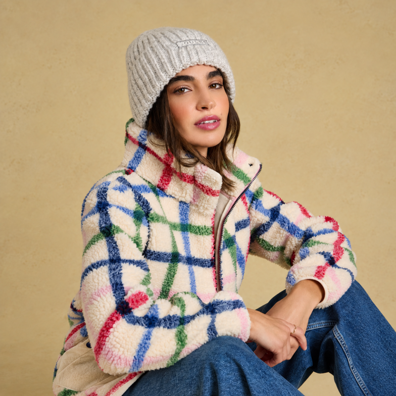 Joules Ladies Chunky Beanie Hat - Grey