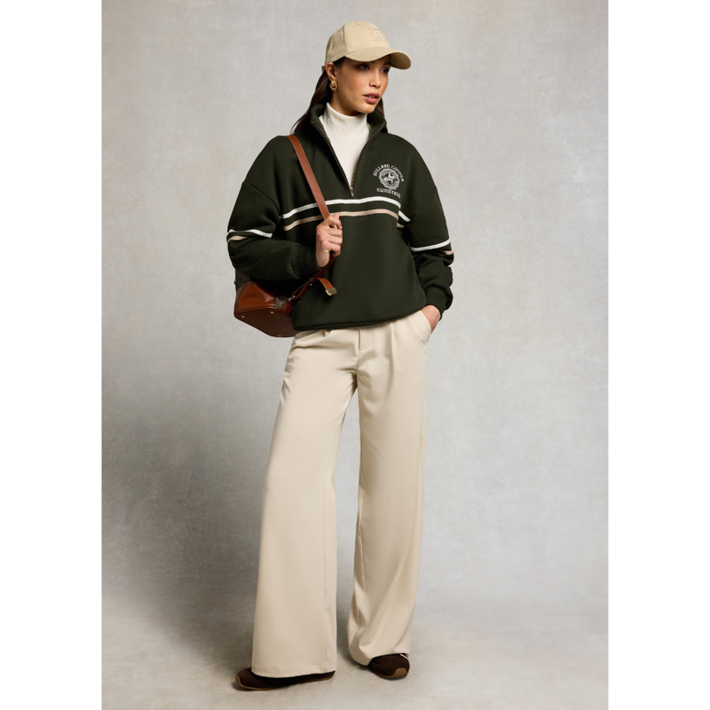 Holland Cooper Roan Quarter Zip - Spruce Green-3