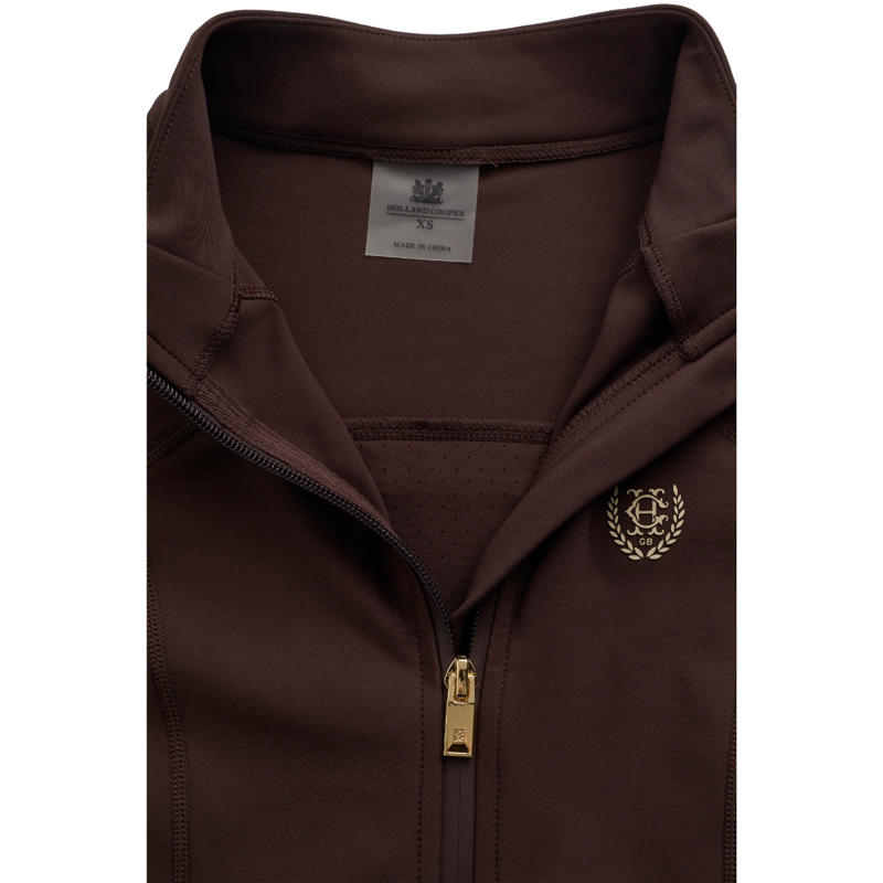 Holland Cooper Chiltern Zip Training Top - Chocolate-3