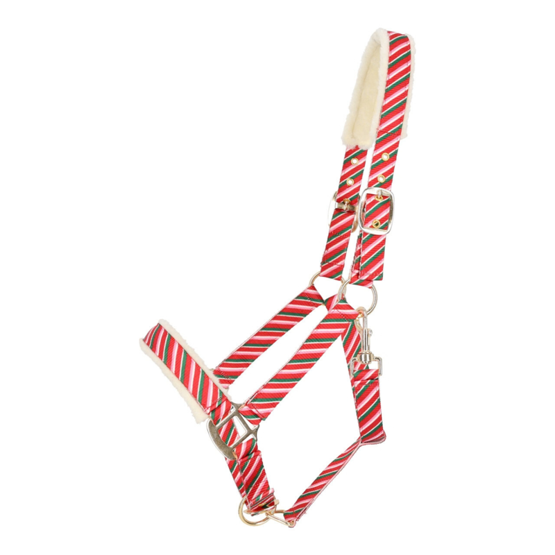 QHP Christmas Headcollar - Jolly Stripe-1